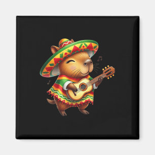 Imán Capybyra Sombrero Guitar Cinco De Mayo Niño Mexica