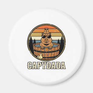 Imán Capydada Capybara Papá Diseño Vectorial de Bañera 