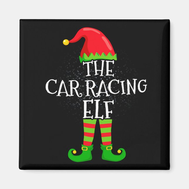 Imán Car Racing Elf Family Matching Christmas Group  (Frente)