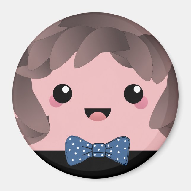 Imán Cara alegre kawaii muñeca personalizado japonesa a (Frente)