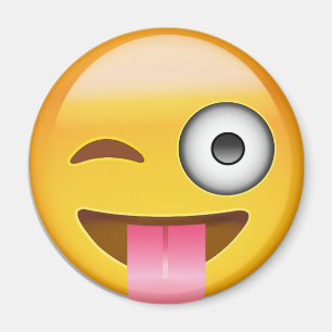 Imán Cara con hacia fuera pegada la lengua y el guiño
