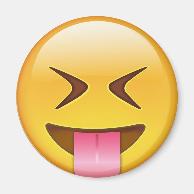 Imán Cara con lengua agarrotada y ojos cerrados (Frente)