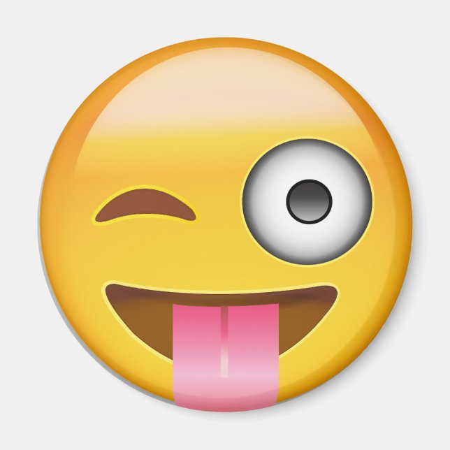 Imán Cara Con Lengua Atascada Y Emoji De Ojos De Invier (Frente)