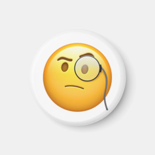 Imán Cara con monóculo - Emoji (Frente)
