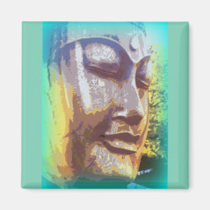 Imán cara de buddha verde