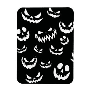 Imán Cara de calabaza de calabaza Jack O Lantern en bla
