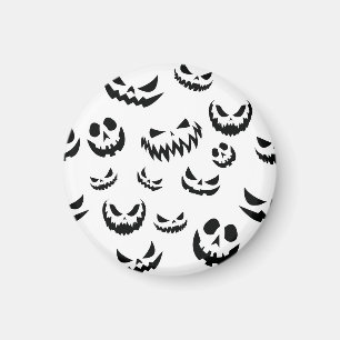 Imán Cara de calabaza de calabaza Jack O Lantern en bla