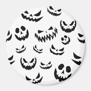 Imán Cara de calabaza de calabaza Jack O Lantern en bla