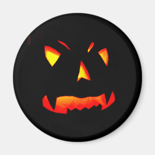 Imán Cara de calabaza de Halloween escarpada