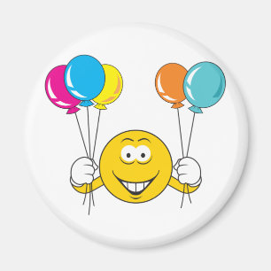 Imán Cara de Celebración con Globos