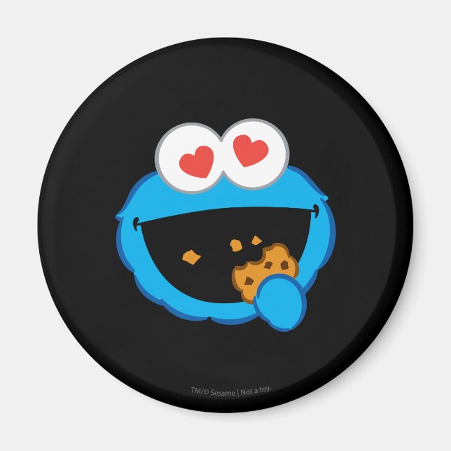 Imán Cara de galleta sonriente con ojos en forma de cor (Frente)