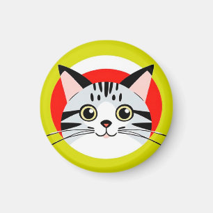 Imán Cara de gato de dibujos animados linda con diseño 