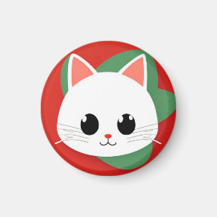 Imán Cara de gato de dibujos animados lindos con diseño