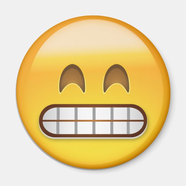 Imán Cara De Grinning Con Emoji De Ojos Sonrientes (Frente)