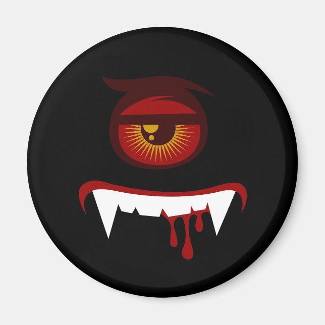 Imán Cara de monstruo de sangre linda (Frente)