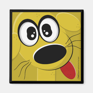 Imán Cara de perro amarilla