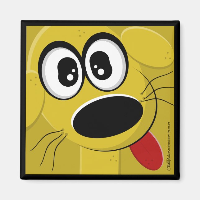 Imán Cara de perro amarilla (Frente)