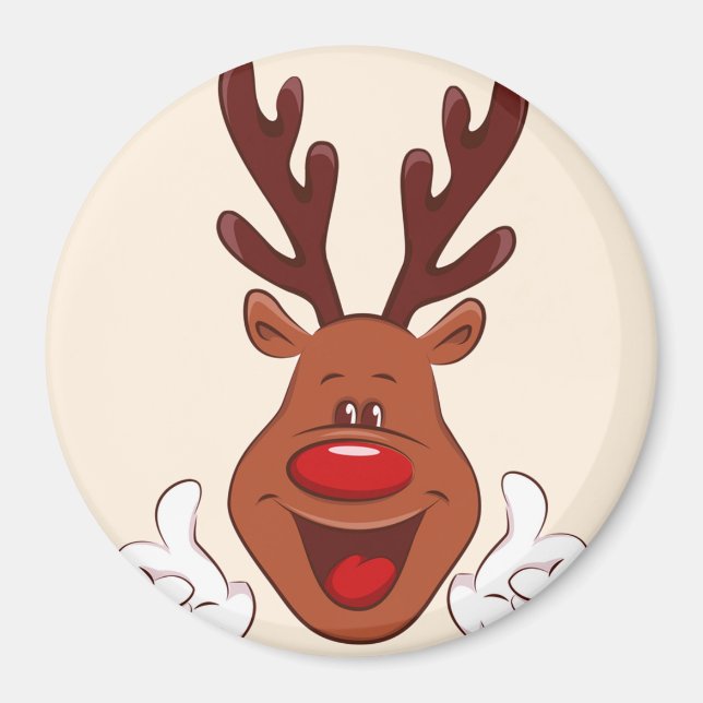 Imán Cara de reno de los navidades (Frente)
