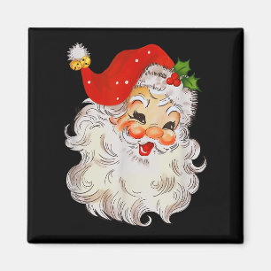 Imán Cara de Santa Claus Alegre Retro Vintage St. Nick