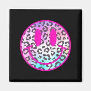 Imán Cara de sonrisa de leopardo rosa camiseta elegante