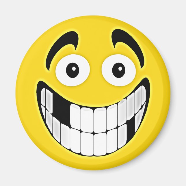 Imán Cara de sonrisa ineficaz amarilla (Frente)