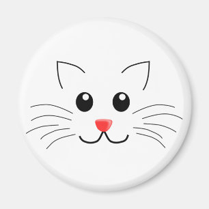 Imán Cara del gato del dibujo del dibujo animado de la