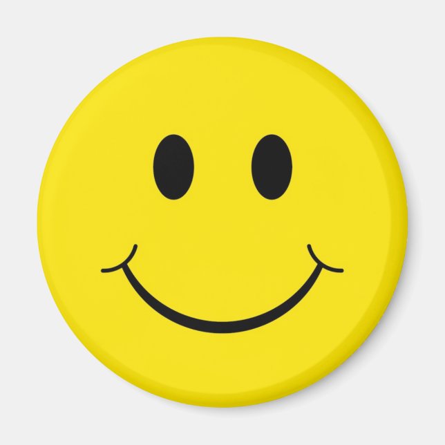 Imán Cara Feliz Amarilla Clásica de los 70 (Frente)