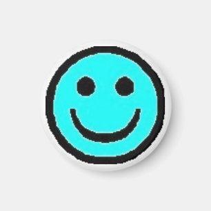 Imán Cara feliz azul clara