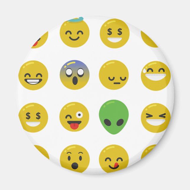 Imán cara feliz de la emoji (Frente)