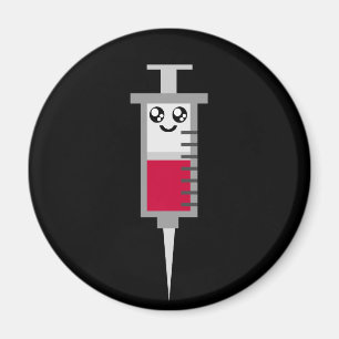 IMÁN CARA FELIZ MÉDICA TIRADA JERINGUILLA DE KAWAII