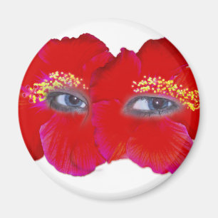 Imán Cara Hibiscus - Rojo