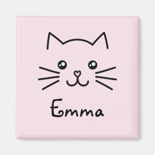 Imán Cara linda del gato del gatito de Kawaii con la