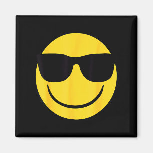 Imán Cara sonriente amarilla con gafas de sol emoji ret