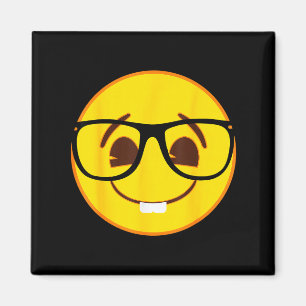 Imán Cara sonriente amarilla Gles nerd oficial de Emoji