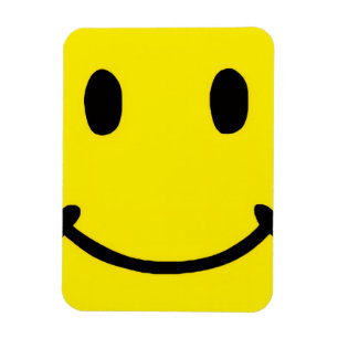Imán Cara Sonriente Amarilla Grande Retro Brillante