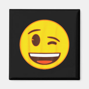 Imán Cara sonriente amarilla guiñando oficial Emoji