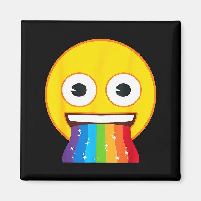 Imán Cara sonriente amarilla oficial emoji boca arcoíri (Frente)