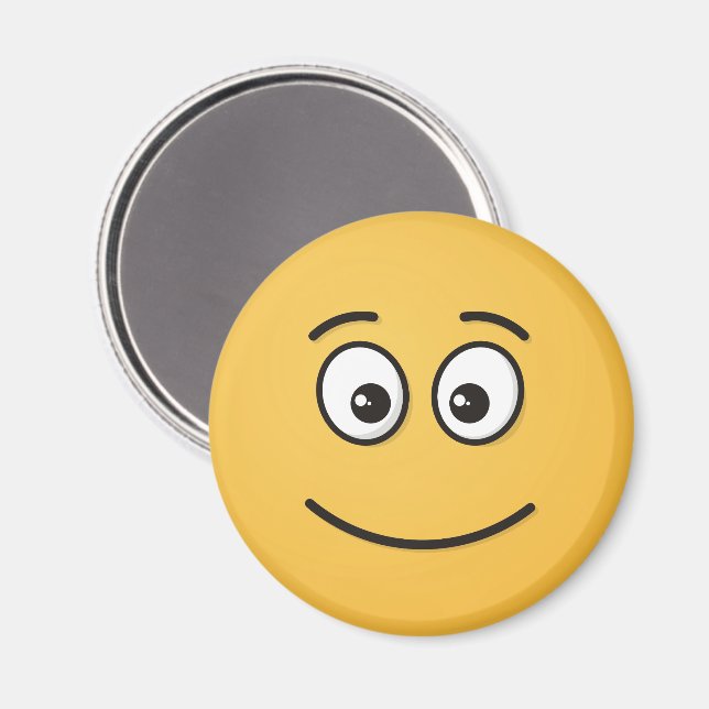 Imán Cara Sonriente con Ojos Abiertos (Anverso/Reverso)