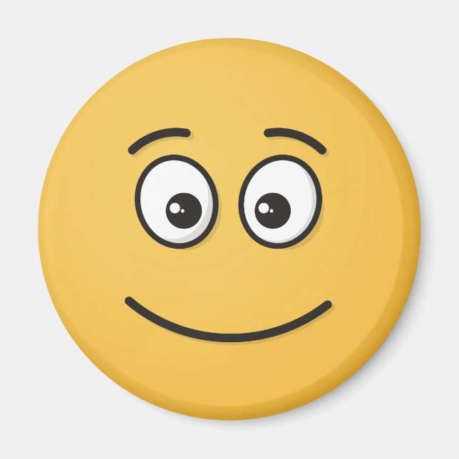 Imán Cara sonriente con ojos abiertos (Frente)