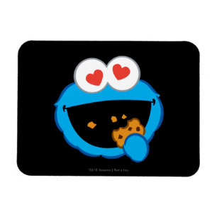Imán Cara sonriente de cookie con ojos en forma de cora