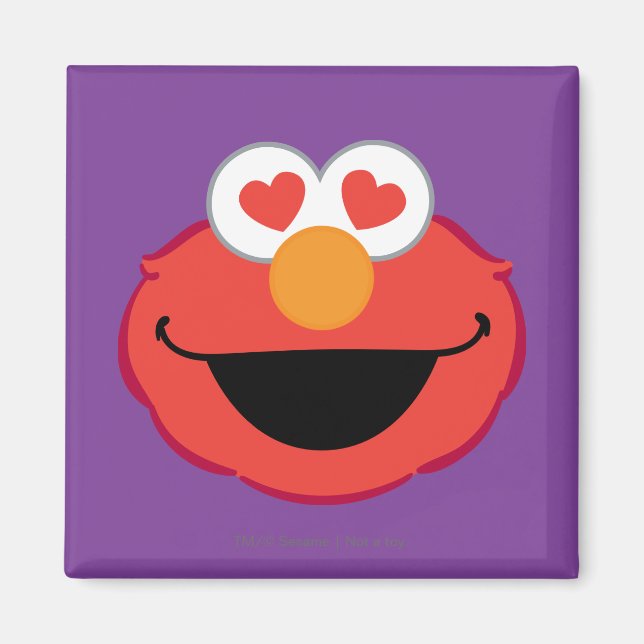 Imán Cara sonriente de Elmo con ojos en forma de corazó (Frente)