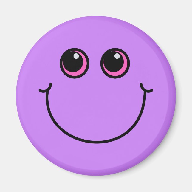 Imán Cara sonriente de Emoji púrpura (Frente)