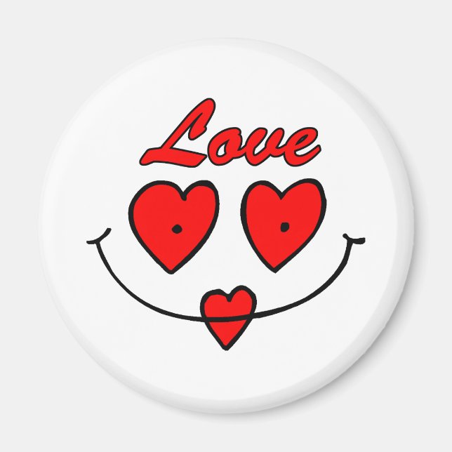 Imán Cara sonriente del corazón (Frente)