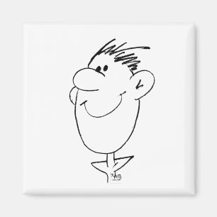 Imán Cara sonriente del hombre dibujando en animación