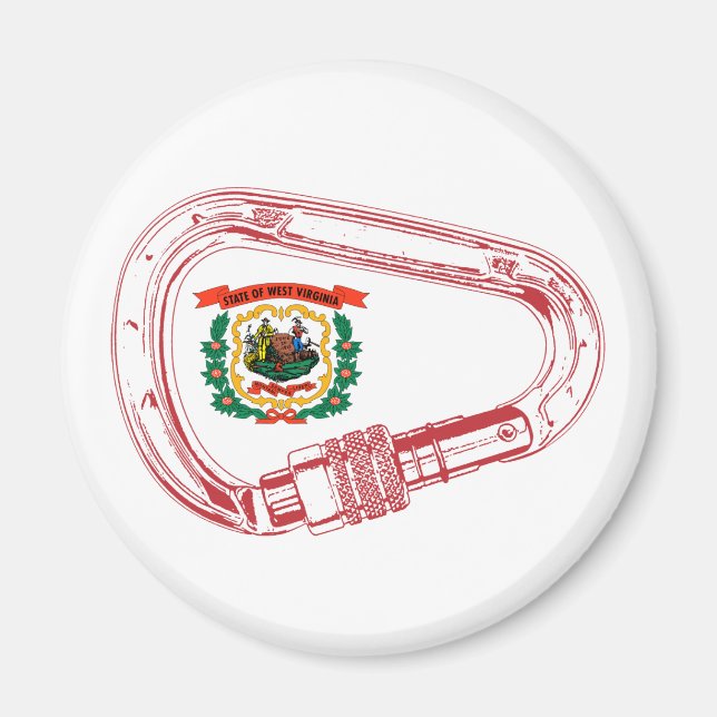 Imán Carabiner de escalada de bandera de Virginia Occid (Frente)