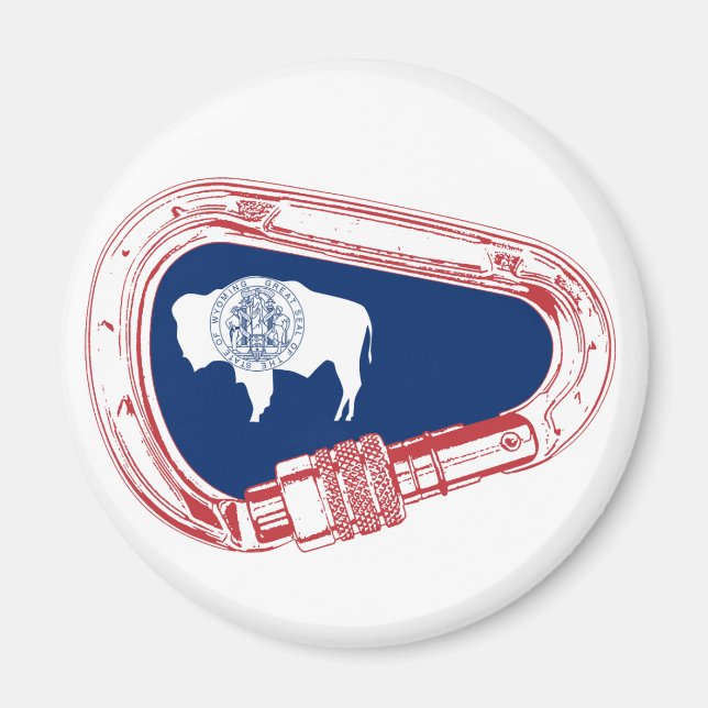 Imán Carabiner de escalada de bandera Wyoming (Frente)