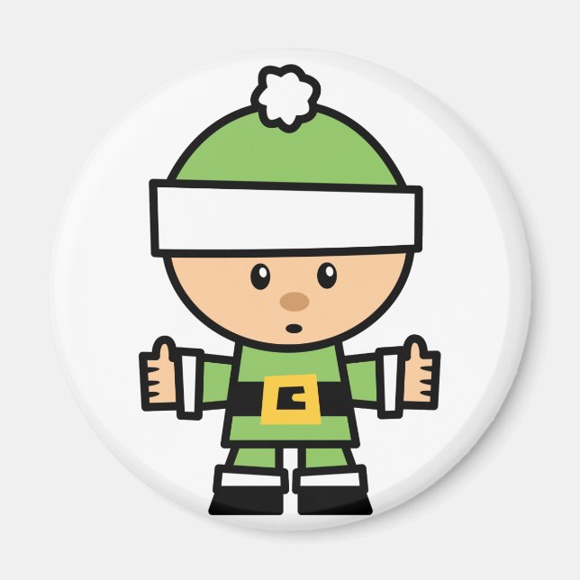 Imán Carácter de navidad de color - Elf (Frente)