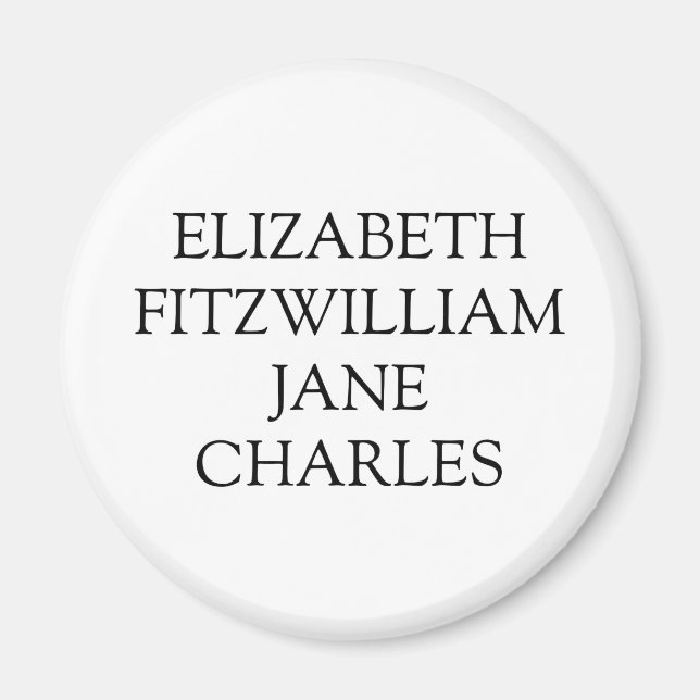 Imán Caracteres principales del orgullo y los prejuicio (Frente)