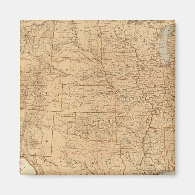 Imán Características topográficas de Estados Unidos (Frente)