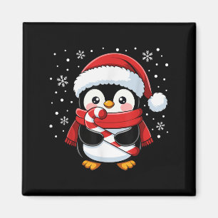 Imán Caramelo de Navidad de Pingüino Invierno Niña Bebe